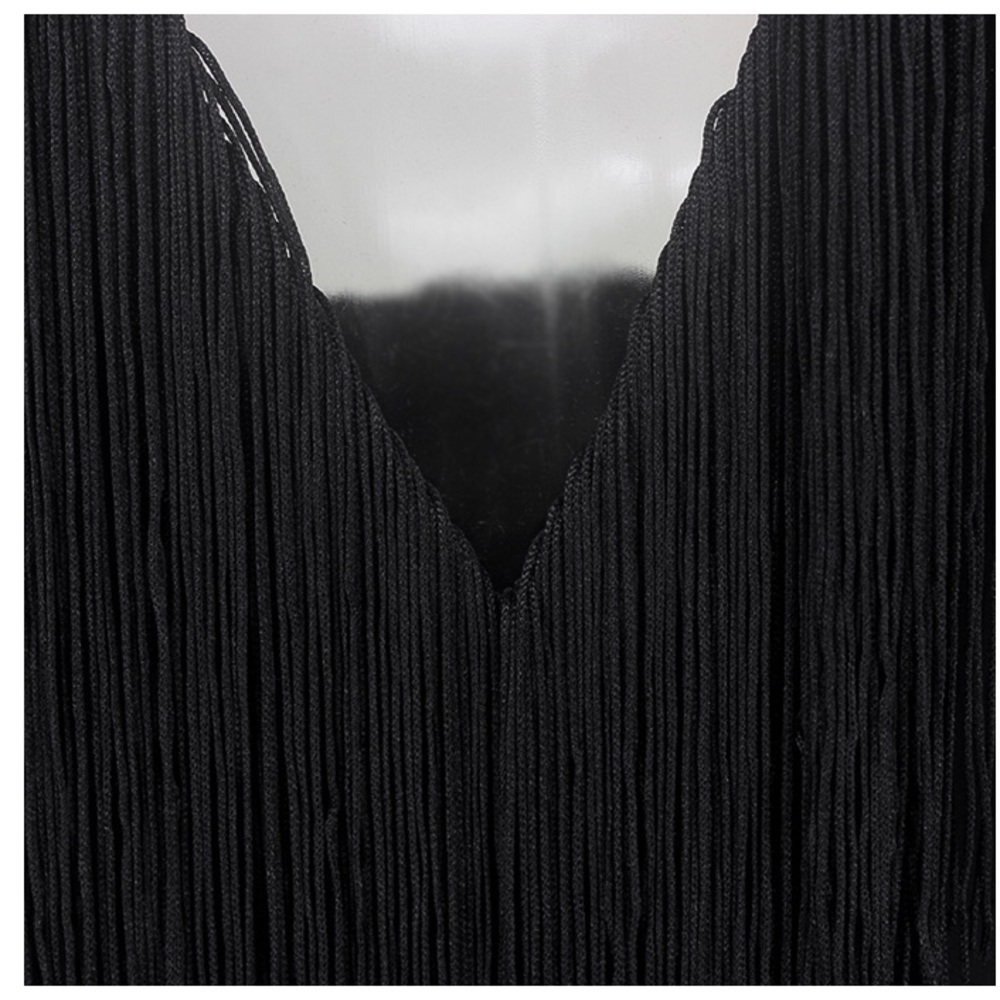 NEW! Black Fringe Jumpsuit - Picture 5 of 7